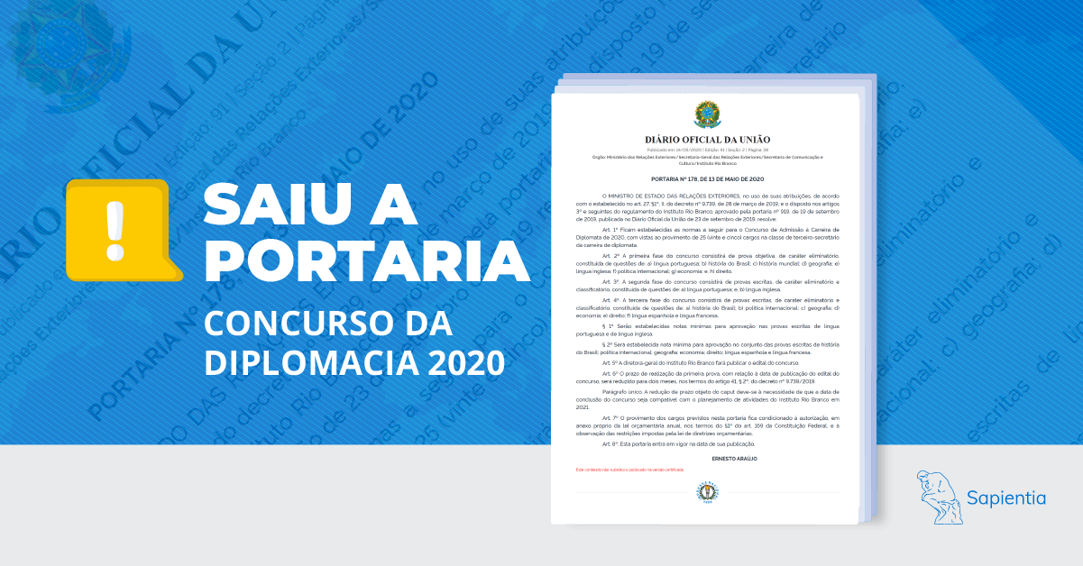 Portaria CACD 2020: tudo que você precisa saber sobre as mudanças neste ano